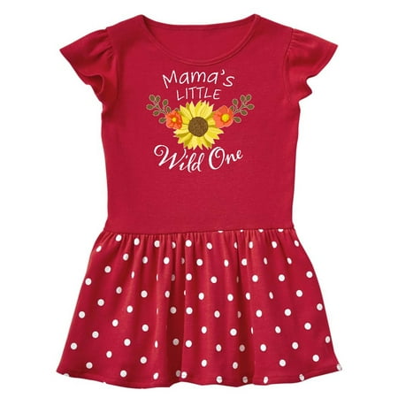 

Inktastic Mama s Little Wild 1 with Beautiful Sunflower Gift Baby Girl Dress