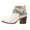 White, variant on OAVQHLG3B Women's Leather Patchwork Thick Heel High Heel Zipper Pointed Snake Ankle Boots