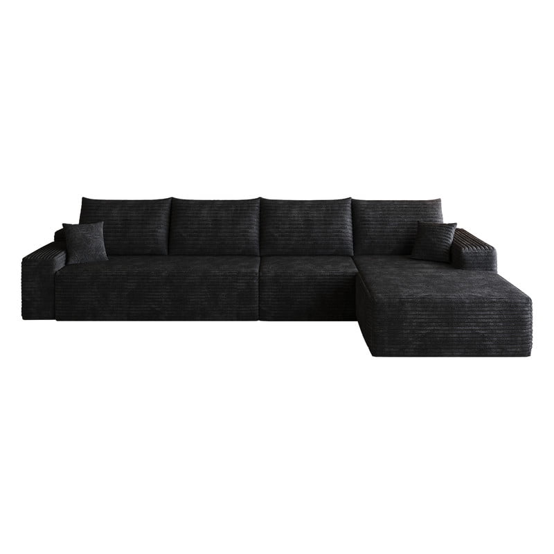 135" Cloud Sectional Sofa with Right Facing Chaise, Modern Modular Deep Seat Couch, Plush Corduroy Upholstered Sofa for Living Room, Bedroom, Apartment, No Assembly Required