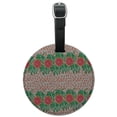 thumbnail image 1 of Grapefruit and Leaves Round Leather Luggage Card Suitcase Carry-On ID Tag, 1 of 8