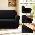 thumbnail image 5 of Subrtex 1-Piece Stretch Sofa Slipcover Non Slip Couch Cover (Loveseat, Black), 5 of 9