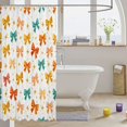 thumbnail image 3 of Manfei Cute Coquette Bowknot Shower Curtain 72Wx72L,Colorful Cartoon Bow Bathroom Curtain, 3 of 5