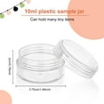 thumbnail image 2 of Paquete de 30 frascos de plástico transparente vacíos para almacenar cuentas de 10 ml (1,47" x 0,78") con tapas de rosca redondeadas., 2 of 7