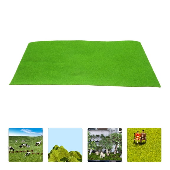 LOLIPPYY 5Pcs Nylon Turf Mat Light Green for Sand Table DIY Artificial Lawn Microscaping