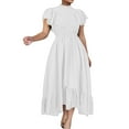 thumbnail image 5 of Ahuyic Womens Summer Casual Dress,Womens Plus Size Dress,Womens Inlaid Hollow Tight Fitting Hip Hugging Long Sleeved Dress,White,M, 5 of 5
