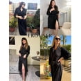 thumbnail image 4 of Ekouaer Robes for Women Long Waffle Knit Bathrobe Lightweight Kimono Robe Soft Shawl Collar Spa Robes with Pockets, 4 of 7