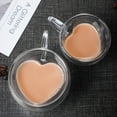 thumbnail image 6 of Handmade Mini Whisky Cup Breakfast Mug High Borosilicate Espresso Coffee Cup Transparent Clear Tea Drink Cups Double Wall Glass Cup Coffee Tea Cup HEART 250ML, 6 of 8