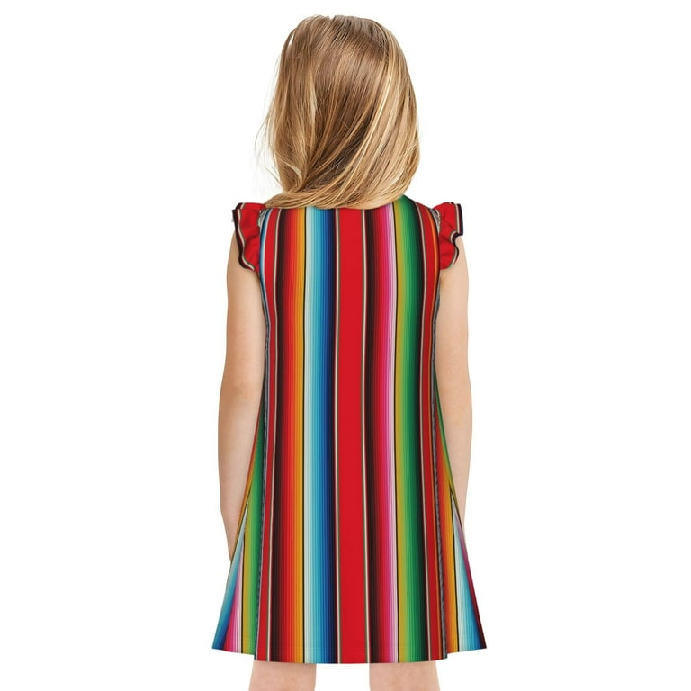 Girls Serape Ruffled Sleeve Top Girls Serape Ruffled Sleeve Top