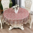 thumbnail image 2 of Round Tablecloth Lace Macrame Vintage Tablecloths Embroidered Table Cover for Kitchen Dining Room Summer Holiday Outdoor Picnic, 2 of 9