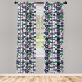 thumbnail image 4 of Ambesonne Floral Window Curtains, Abstract Flowers Leaves Art, Each 28" W x 95" L, Pale Pink and Forest Green, 4 of 4