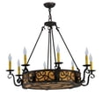 thumbnail image 6 of Meyda Tiffany 115165 Delano 11 Light 36" Wide Taper Candle Style Chandelier - Rust, 6 of 7