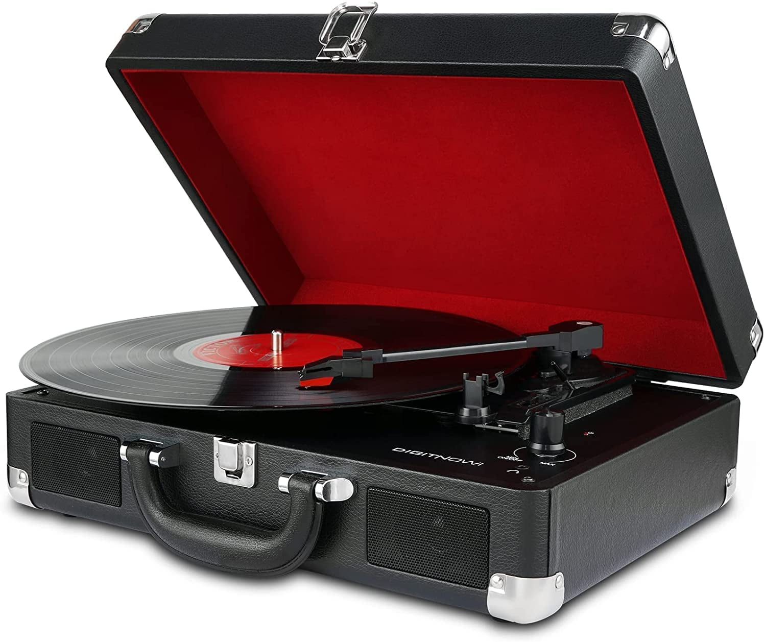 DIGITNOW Turntable Record Player 3 Speeds with Built-in Stereo Speakers  (Black)