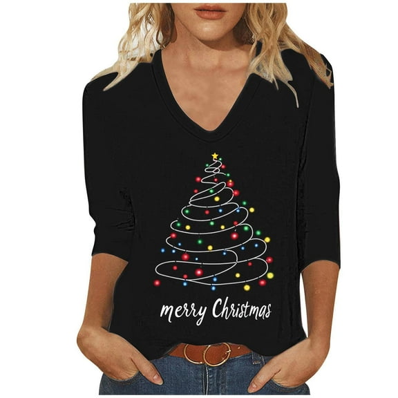 Christmas Sweaters for Women Trendy Sweatshirts 2025 Crew Neck Cute Pullover Tops Long Sleeve Tops Dressy Casual