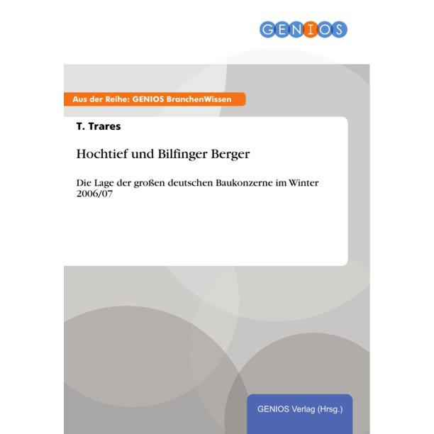 Hochtief Und Bilfinger Berger Ebook Walmart Com Walmart Com