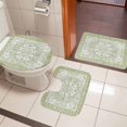 thumbnail image 4 of Sage Green Bath Mat 3 Piece Bathroom Rug Set, Boho Retro Decorative Abstract Floral Ethnic Non Slip Bath Rug Contour Mat and Toilet Lid Cover, Absorbent Shower Mats Soft Bath Rugs and Mats Sets, 4 of 8