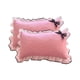 thumbnail image 2 of CaiYueKe Lace Ruffled Pillowcases Set of 2 - Brushed Soft Decorative Bow Rose Print Pillow Covers for Bedroom Sofa Couch, Elegant Pillow Shams for Home Decor, 2 of 7