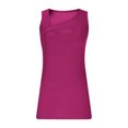 thumbnail image 4 of Tank Tops for Women Plus Size Sleeveless V Neck Summer Leisure Solid Tank Hot Pink XL, 4 of 6