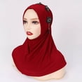 thumbnail image 5 of Baberdicy Head Wraps for Women's Hair Easy Wear Soft Hijab for Women Instant Hijab Scarf Turbans Prayer Scarf Muslim Abayas Dress Clothes Headwraps Red, 5 of 5