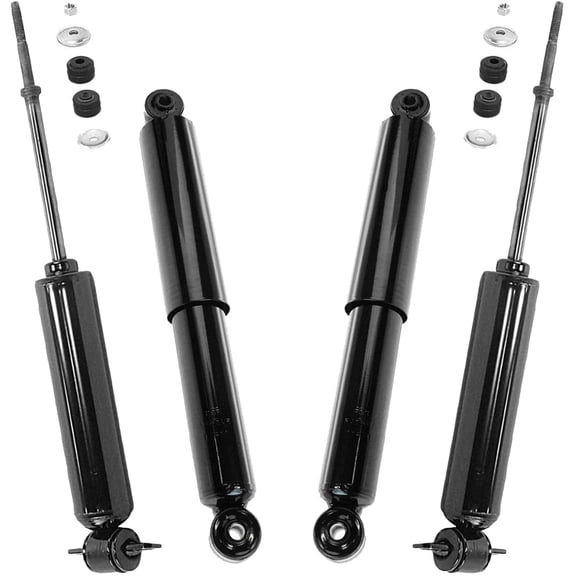 Detroit Axle - RWD Shock Absorbers for 2002 2003 2004 2005 2006 2007 2008 Dodge Ram 1500, 4pc Strut Shock Absorbers Assembly Front & Rear Replacement