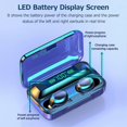 thumbnail image 5 of True Wireless BT Headphone In-ear Sports Earbuds with LED Battery Display Screen Smart Touch Control Power Bank Function Black, 5 of 5