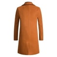 thumbnail image 2 of Men Outwear Lightweight Coat Men'S Trench Coat Casual Single Solid Button Long Over Turn-Down Collar Long Woollen Pocket Over Streetwear Jacket, 2 of 8