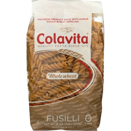 (5 Pack) Colavita Whole Wheat Cut Fusilli Pasta, 1