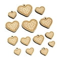 thumbnail image 1 of Heart Sprinkle Cookie Wood Mini Charms Shapes DIY Craft Jewelry - With Hole - 18mm (17pcs), 1 of 7