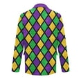 thumbnail image 4 of Mardi Gras Blazer for Men Lightweight Corduroy Carnival Themed Pattern Two Button Parada Party Slim Fit Jacket with Pockets, 4 of 5