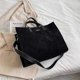 thumbnail image 1 of Handbag Casual Tote Soft Corduroy Satchel Shoulder Bags For Women Ladies Female Large Office Handbags Shopping Bag（black）, 1 of 1