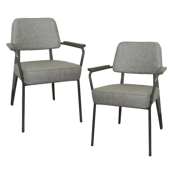 AmeriHome 2 Piece Fauteuil Direction Accent Chair Set - Gray
