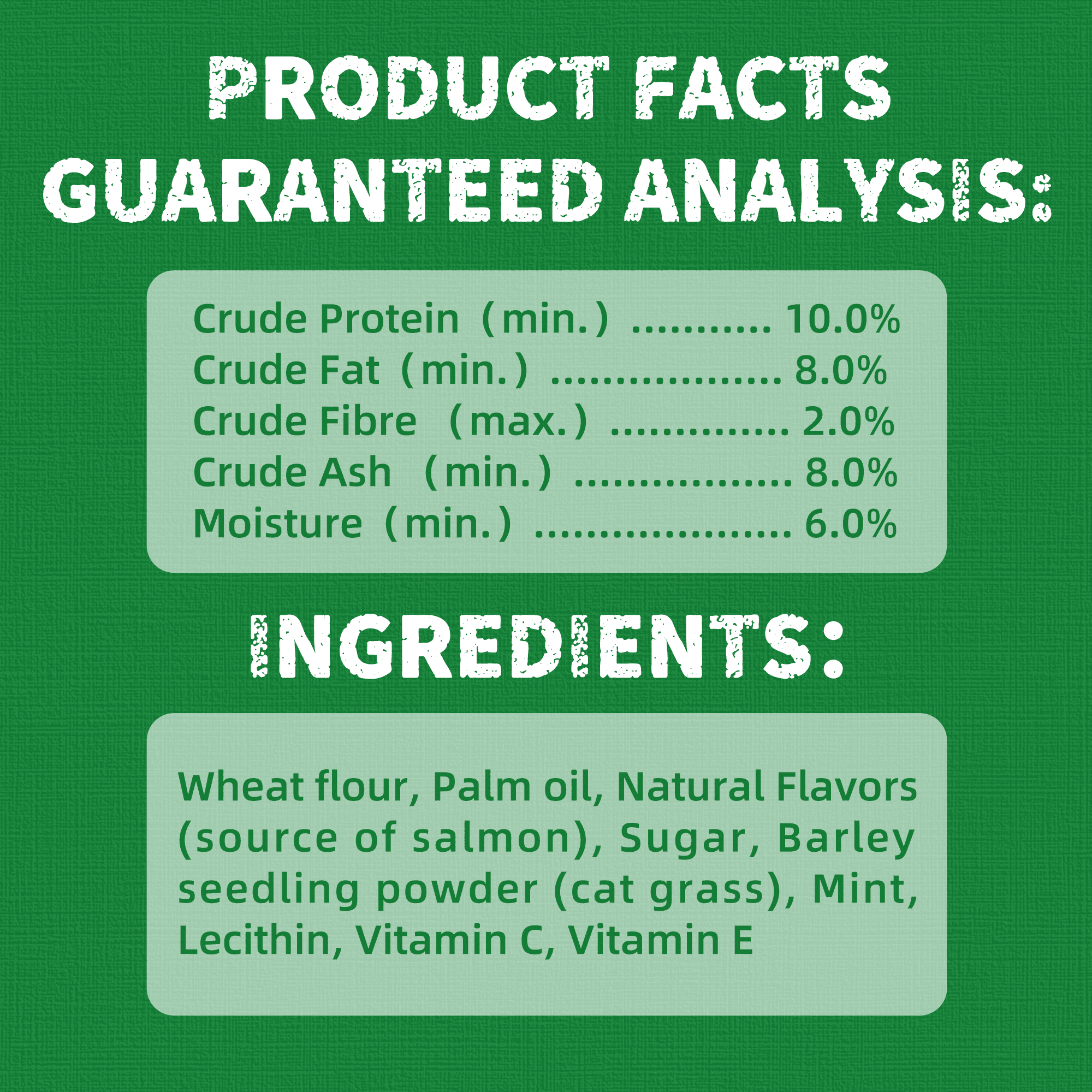 Just Try Cat Grass Treats, Natural Salmon Flavor, Healthy Cat Training Biscuits, Catnip, for Dental and Hairball Control, 13.4 oz