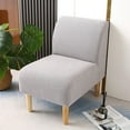 thumbnail image 2 of LKJYER Stretch Armless Accent Chair Cover, Soft Armless Chair Slipcover Spandex Washable Armless Slipper Chair Slipcover with Elastic Bottom for Living Room, 2 of 7