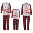 thumbnail image 1 of goowrom Christmas Parent-child Pajamas Festive Cartoon Elk Plaid Pattern, 1 of 5