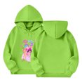 thumbnail image 1 of Moonsky Sudadera con capucha y cordón HUNTRX, estampado de grupo de chicas coreanas, jersey corto, suave y cómodo, top de manga larga para primavera y otoño. Verde fluorescente 140, 1 of 5