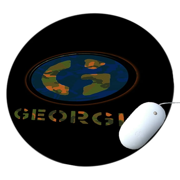 KuzmarK Round Mousepad / Hot Pad / Trivet - Georgia Camouflage