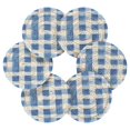 thumbnail image 7 of Yayeee 6 PCS Drink Coasters with Holder Set Woven Absorbent Round Tabletop Hot Pad, Blue Plain, 7 of 7