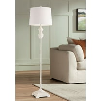 Barnes and Ivy Verona Traditional Shabby Chic 61 1/2" Tall Standing Floor Lamp Skinny Vintage White Living Room Bedroom House