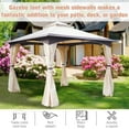 thumbnail image 3 of Outsunny 10' x 10' Outdoor Gazebo with Netting and Curtains, Patio Gazebo Canopy with 2-Tier Soft Top Roof and Steel Frame for Lawn, Garden, Backyard and Deck, 3 of 9