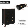 thumbnail image 2 of 5 Drawers Dresser for Bedroom, 48" Tall Mid Century Modern Dresser Chest of Drawers, Fluted Tall Dressers for Bedroom, Living Room, Hallway, Entryway, 2 of 9