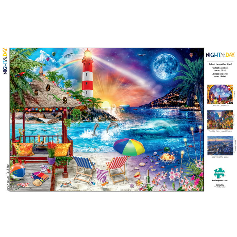 Buffalo Games Night & Day Life's A Beach 1000 Pieces Jigsaw Puzzle