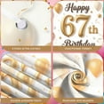 thumbnail image 3 of Glittery Design Happy 67th Birthday Banner Gold Number 67th Birthday Display Colorful Balloons Polka Dot Pattern Birthday Backdrop for 67th Birthday Party Indoor Decoration Photo Shoot, 3 of 8