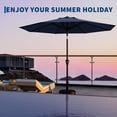 thumbnail image 3 of Parasol de Marché de 9 Pi avec Manivelle et Inclinaison, UPF 50 Plus Imperméable pour Terrasse Extérieure, Pare-Soleil avec 8 Baleines Renforcées, Parasol avec Protection UV pour Jardin, Terrasse, Piscine, Balcon, Rouge Bleu Ciel Jaune Marine Kaki Blanc, 3 of 7