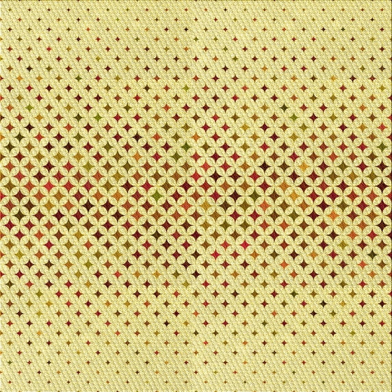 Ahgly Company Indoor Square Patterned Sun Yellow Area Rugs, 5' Square