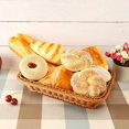 thumbnail image 2 of Rectangle Bread Basket Rattan Storage Basket Food Fruit Vegetable Serving Basket Supermarket Restaurant Display Tray, 2 of 10