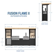 Backyard Discovery Fusion Flame 2 Galvanized Steel Outdoor Kitchen, Grill, Pizza Oven