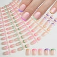 thumbnail image 2 of 120PCS Press on Nails Kit, 5 Colors Reusable Press on Nails Short Square, Glossy Short Fake Nails with Glue DIY Gift, 2 of 11