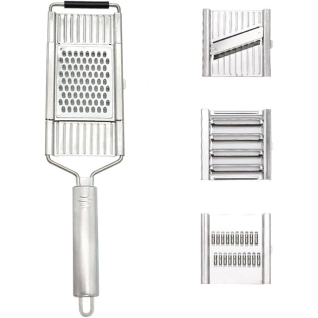 Cortador de verduras multiusos, cortador de verduras portátil de acero inoxidable, picador de alimentos manual 3 en 1, herramienta de cocina ajustable para cebolla, verduras y frutas (1 unidad)