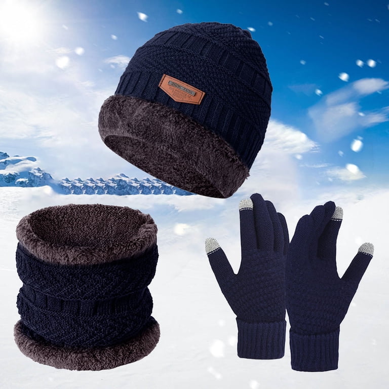 Knitted Winter Beanie Hat with Touch Screen Gloves and Scarf Set Womens Winter Warm Knit Beanie Hat Touchscreen Gloves Long  main image 2