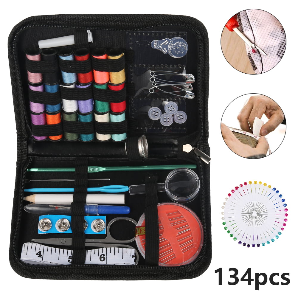 134pcs/Set Sewing Kit Scissors Needle Thread for Home Stitching Hand Sewing Tool 