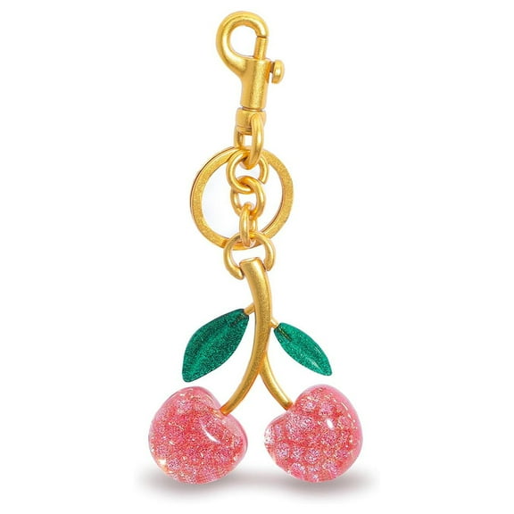 Keychain Cherry Bag Charms Purse: Key Chains Women Cute - Car keyrings leather handbags - Valentines Day Gifts